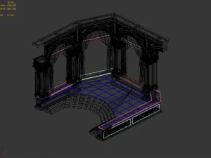 podium wall -01 3D Model