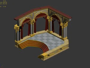 podium wall -01 3D Model
