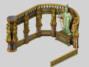 podium fence -02 3D Model