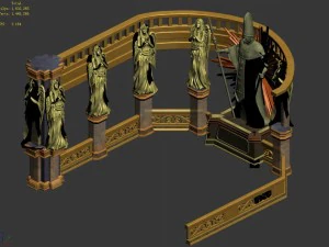podium fence -02 3D Model