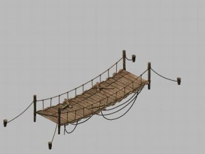 Yumen Off - веревочный деревянный мост 01 3D Модель