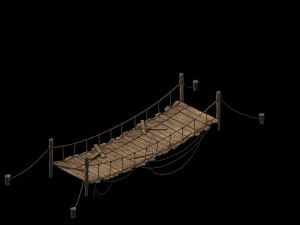 yumen off - rope wooden bridge 01 3D Model