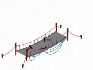 yumen off - rope wooden bridge 01 3D Model