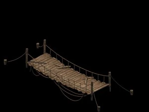 yumen off - rope wooden bridge 01 3D Model