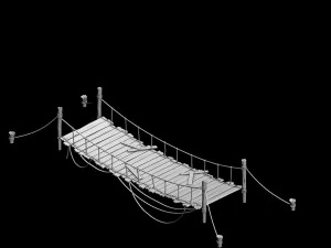 yumen off - rope wooden bridge 01 3D Model
