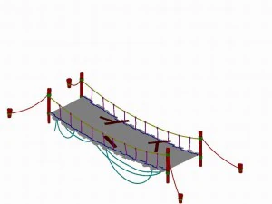 yumen off - rope wooden bridge 01 3D Model