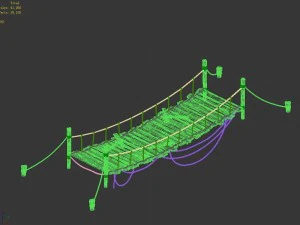 yumen off - rope wooden bridge 01 3D Model