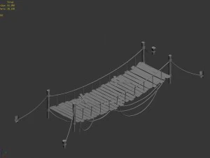 yumen off - rope wooden bridge 01 3D Model