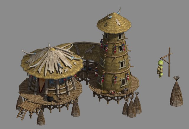 the original tribe - water cabin 02 Modelo 3D .c4d .max .obj .3ds .fbx .stl .blend