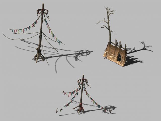 the original tribe - tent - ribbon 01 Model 3D .c4d .max .obj .3ds .fbx .stl .blend 