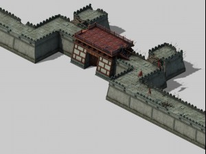 war - broken city gate Model 3D