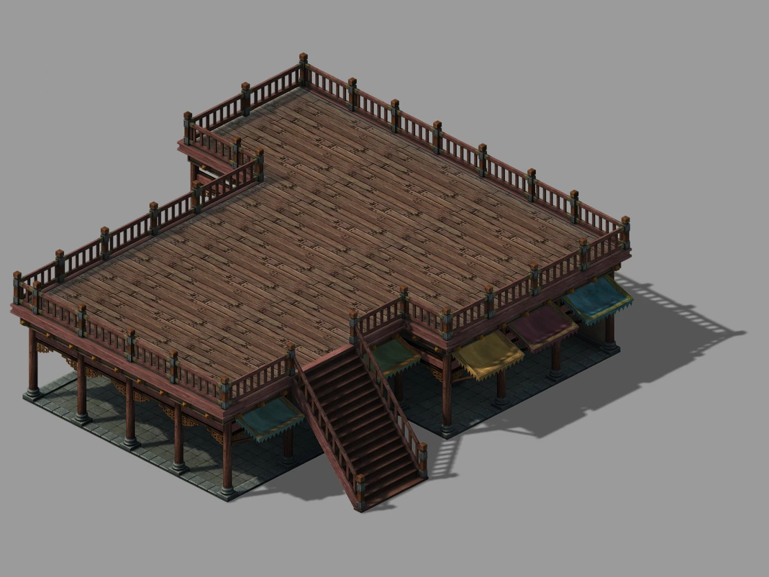 war - building market base 3D Model .c4d .max .obj .3ds .fbx .stl .blend 