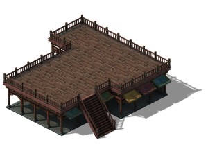 war - building market base 3D मॉडल