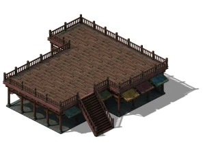 war - building market base 3D Model