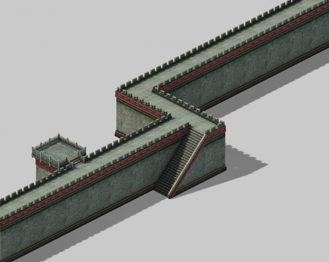 the main city of war - the walls 3D Model .c4d .max .obj .3ds .fbx .stl .blend