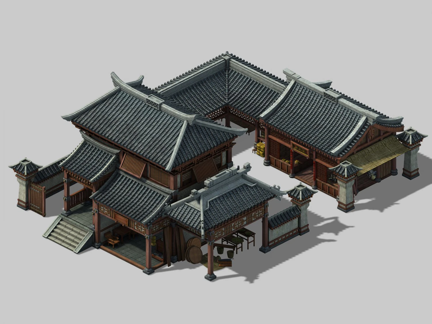 the main city of war - medical museum 3D Model .c4d .max .obj .3ds .fbx .stl .blend 