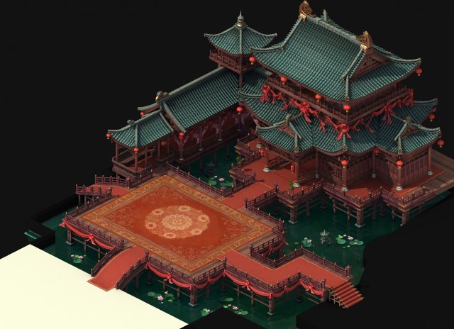 chang an city - restaurant 11 Modèle 3D .c4d .max .obj .3ds .fbx .stl .blend 
