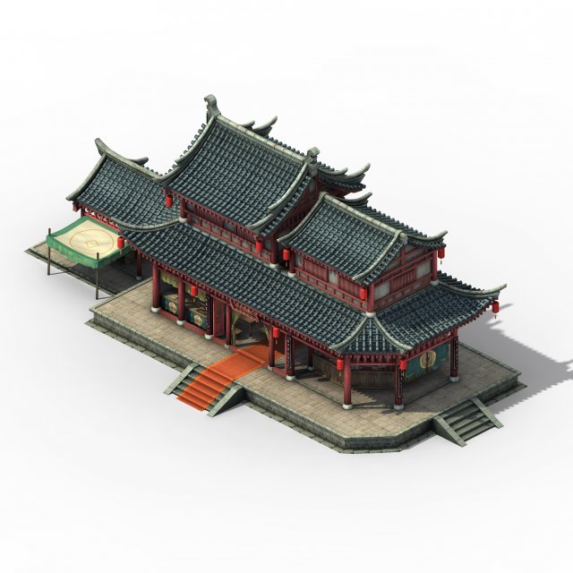 chang an city - bank of 11 Modelo 3D .c4d .max .obj .3ds .fbx .stl .blend 