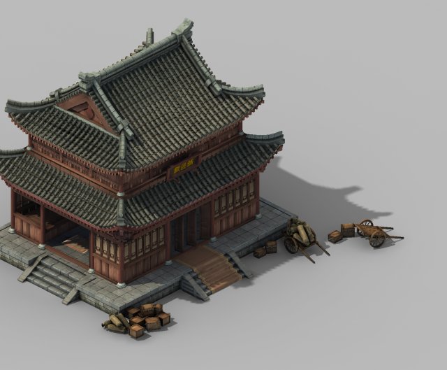 chang an city - blacksmith shop 11 3D Model .c4d .max .obj .3ds .fbx .stl .blend 