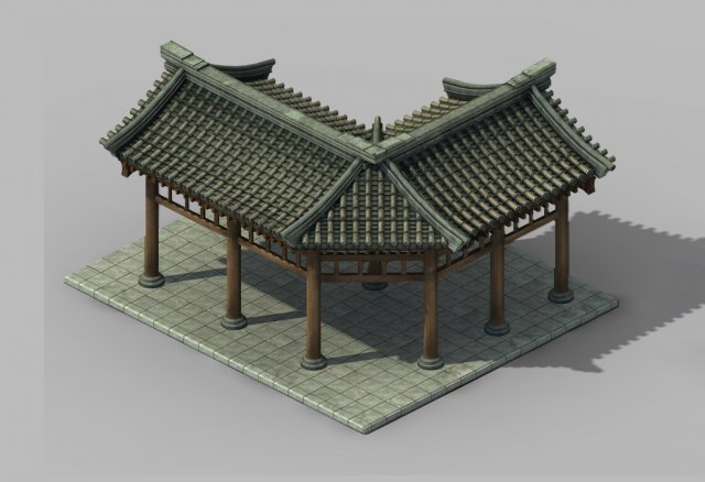 chang an city - medical hall corridor 11 Modello 3D .c4d .max .obj .3ds .fbx .stl .blend 
