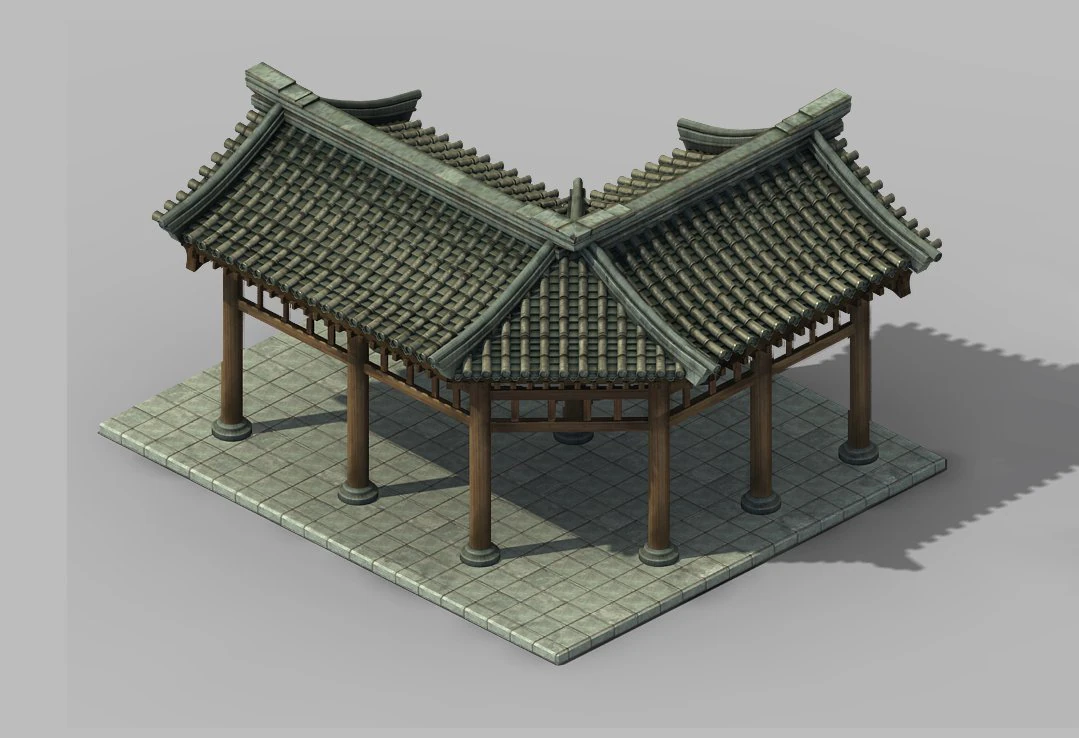 chang an city - medical hall corridor 11 3D Model .c4d .max .obj .3ds .fbx .stl .blend 