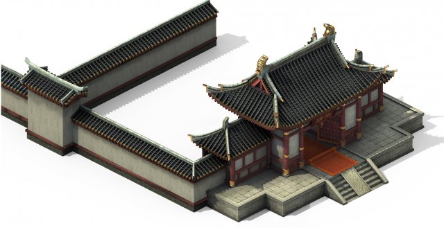 chang an city - house 11 3D Model .c4d .max .obj .3ds .fbx .stl .blend 