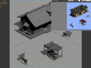 china tang dynasty - fisherman house 01 3D Model