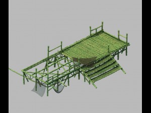 bamboo building - pier 02 3D Model