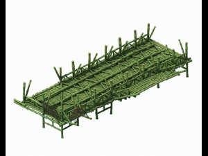 bamboo building - pier 02 3D 모델