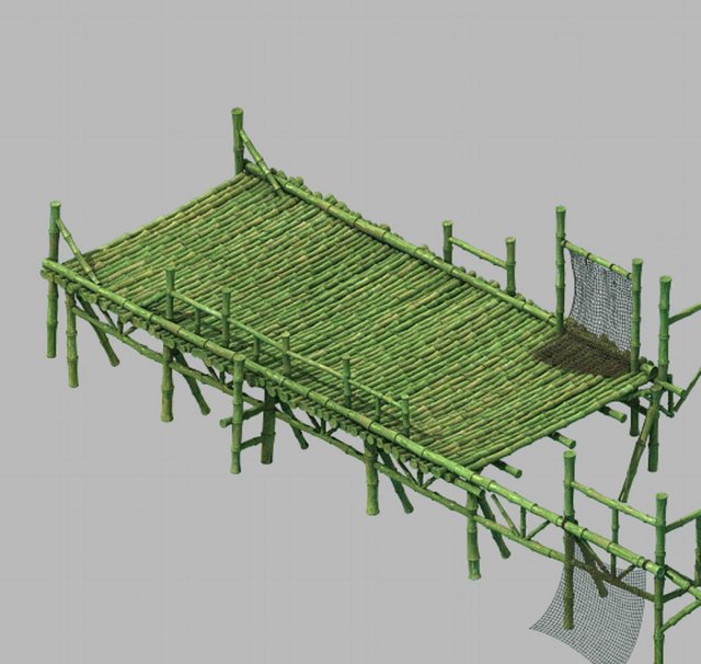 bamboo building - pier 03 Modèle 3D .c4d .max .obj .3ds .fbx .stl .blend 
