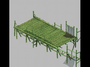bamboo building - pier 03 3D Model