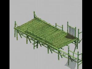 bamboe gebouw - pier 03 3D Model