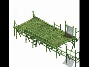 bamboo building - pier 03 3D Model