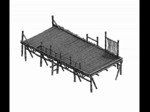 bamboo building - pier 03 3D Model
