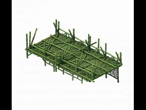 bamboo building - pier 03 3D Model