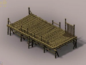 bamboo building - pier 03 3D Model