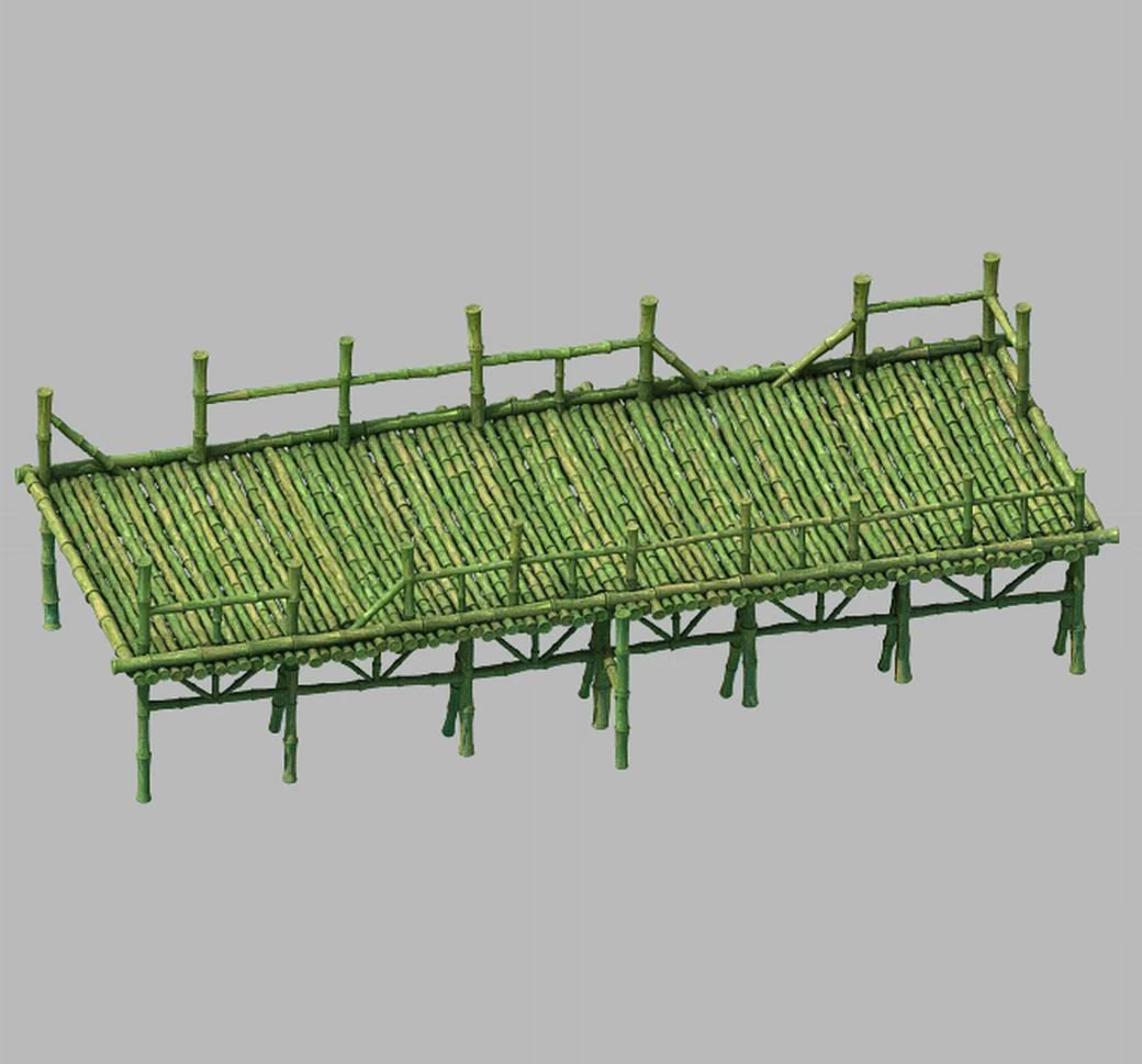 bamboo building - pier 04 3D Model .c4d .max .obj .3ds .fbx .stl .blend 