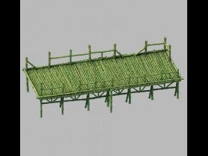 bamboe gebouw - pier 04 3D Model