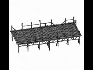 bamboo building - pier 04 3D Model