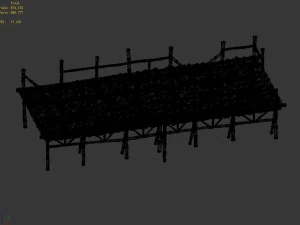 bamboo building - pier 04 3D Model