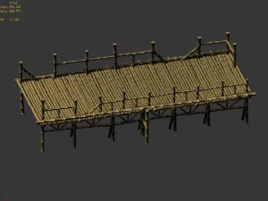 bamboo building - pier 04 3D Model