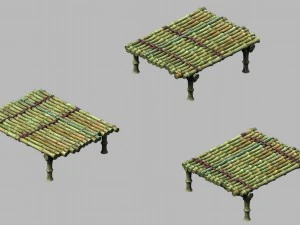 pont de bambou 01 Modèle 3D