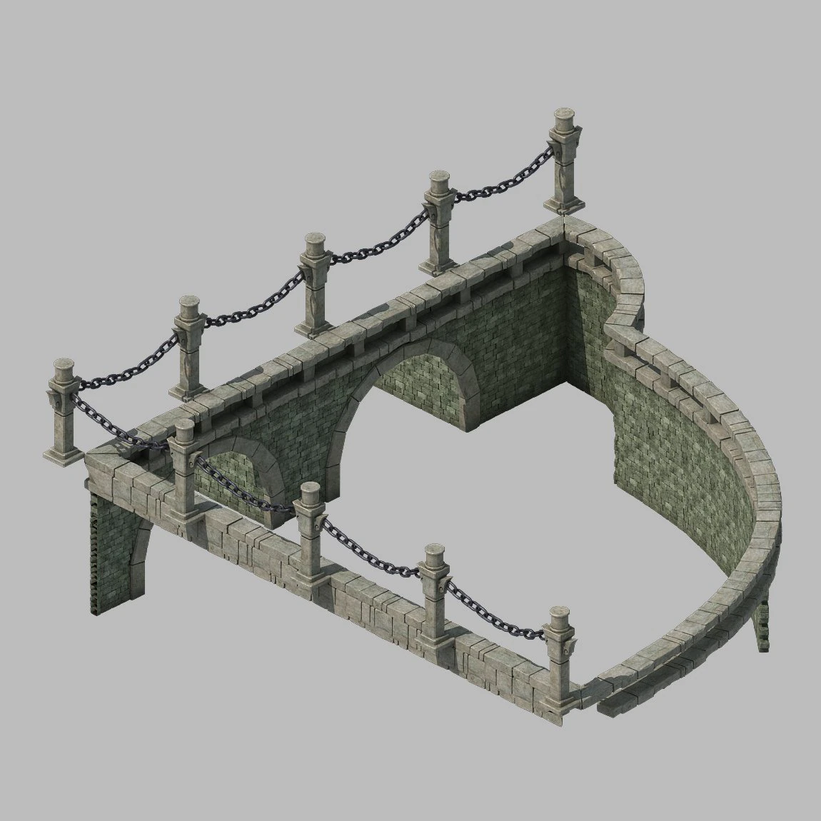 the main city - the river fence 2 3D Model .c4d .max .obj .3ds .fbx .stl .blend
