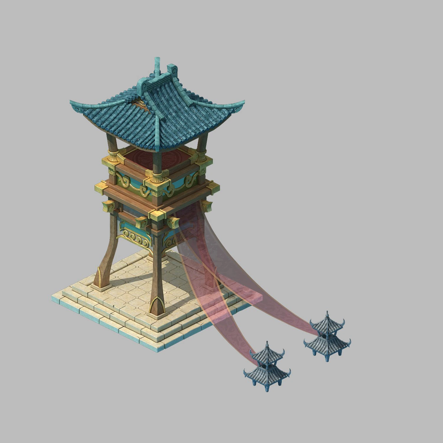 main city inn - tower 01 3D Model .c4d .max .obj .3ds .fbx .stl .blend
