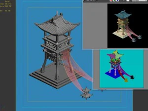 main city inn - tower 01 3D Model
