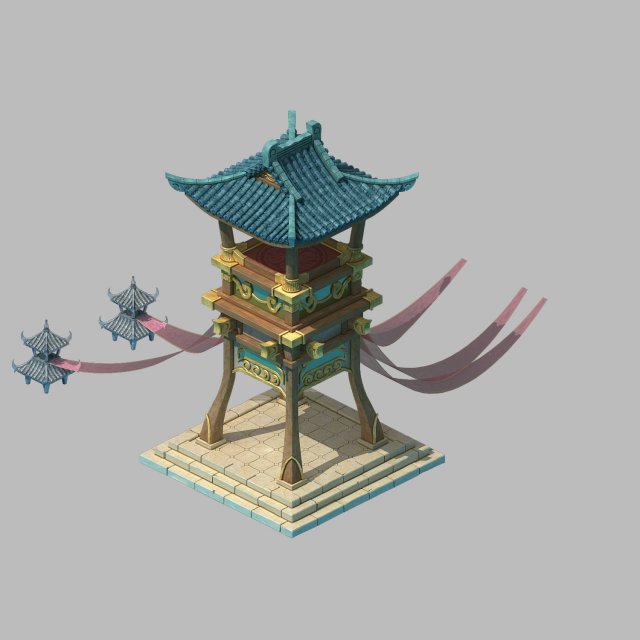 main city inn - tower 02 3Dモデル .c4d .max .obj .3ds .fbx .stl .blend 