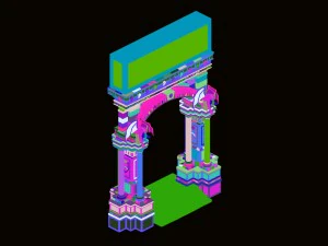 main city store - pillar 01 3D Model