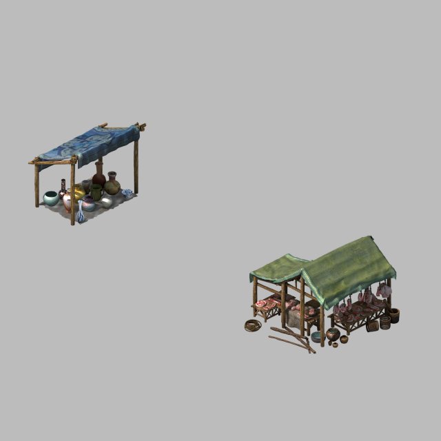 the main city - pork shop - can shop Modelo 3D .c4d .max .obj .3ds .fbx .stl .blend
