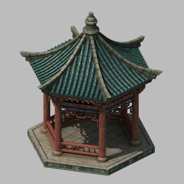 manor - pavilion 2 Model 3D .c4d .max .obj .3ds .fbx .stl .blend 