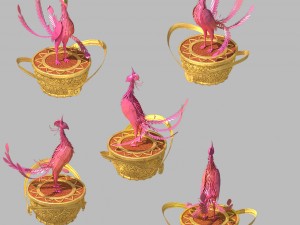 decorative animal - suzaku - phoenix 3D Model
